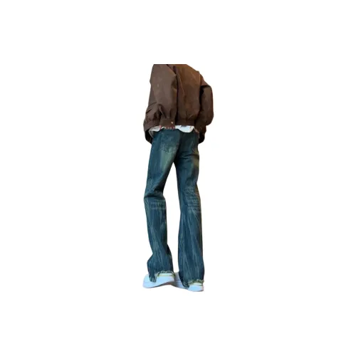 REXSHION Jeans Unisex Vintage Blue