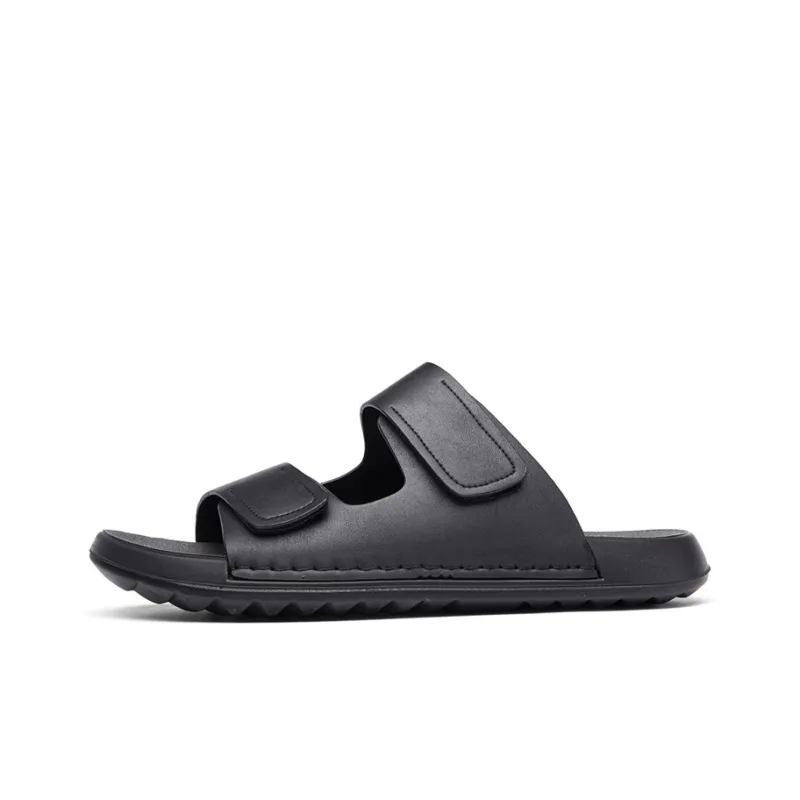 NAVIGARE PU Polyurethane Leather Patchwork Slip-Resistant Abrasion-Resistant Quick-Drying Slide Slippers Men's-0