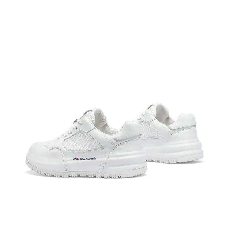 Kolumb Abrasion Resistant, Lightweight, Breathable, Waterproof Low Top Skateboard Shoes Women's White-4