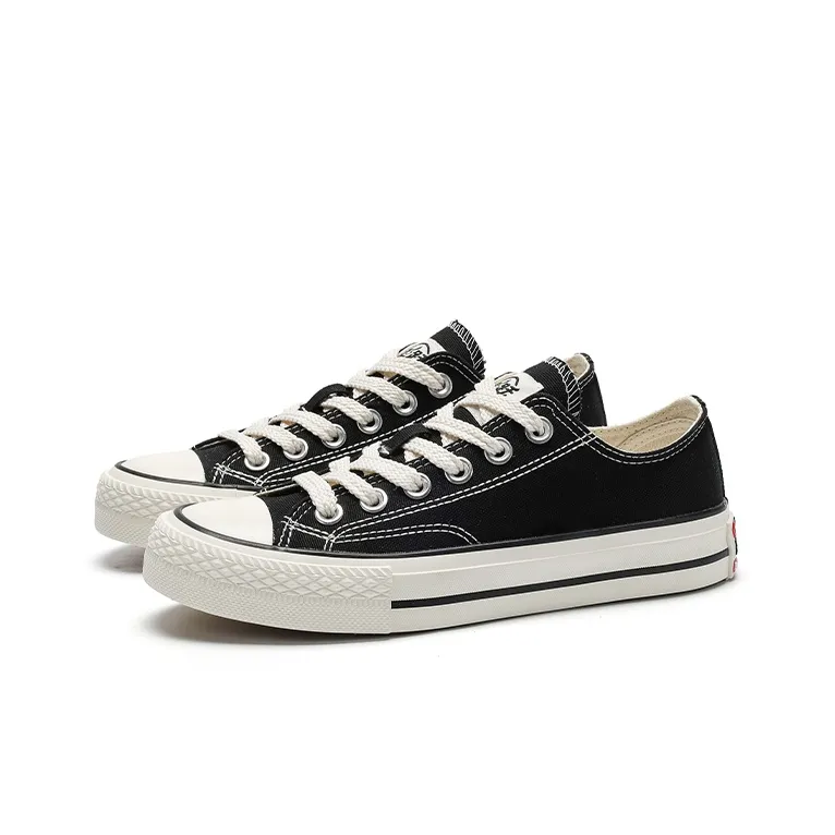 Dafu Leaps Forward Slip Resistant, Abrasion Resistant, Breathable, Lightweight Low Top Canvas Shoes Unisex Black-1
