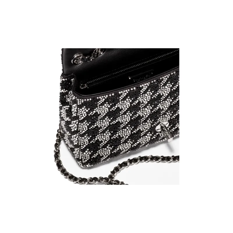 CHANEL Rhinestone & Metal Shoulder Bag, Crossbody Bag Women's Black & Silver-2
