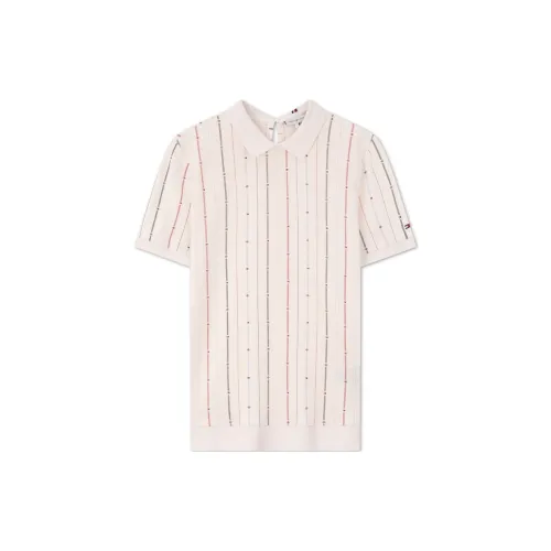 Tommy Hilfiger Polo Shirts Women's Off White Stripes 01S