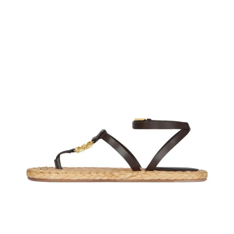 Givenchy 4G Liquid Calfskin One Strap Sandals Women's Black-0