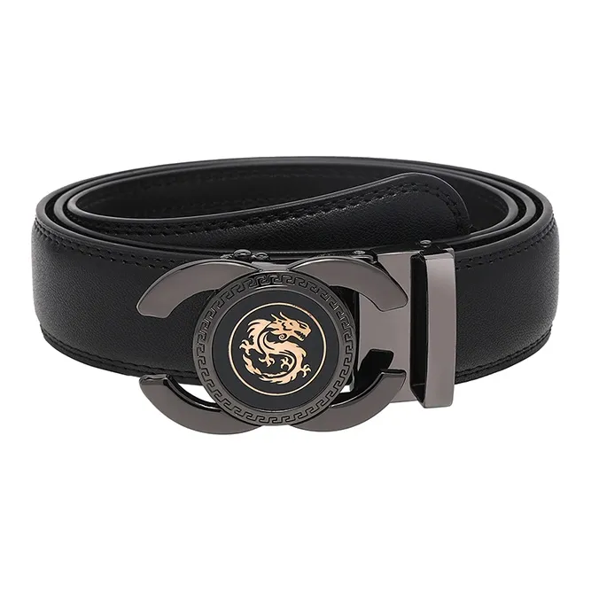 FREE RABBITⅡ Dragon Head Automatic Buckle Soft Comfortable Cow Leather Belts Men's Width 3.5cm-1