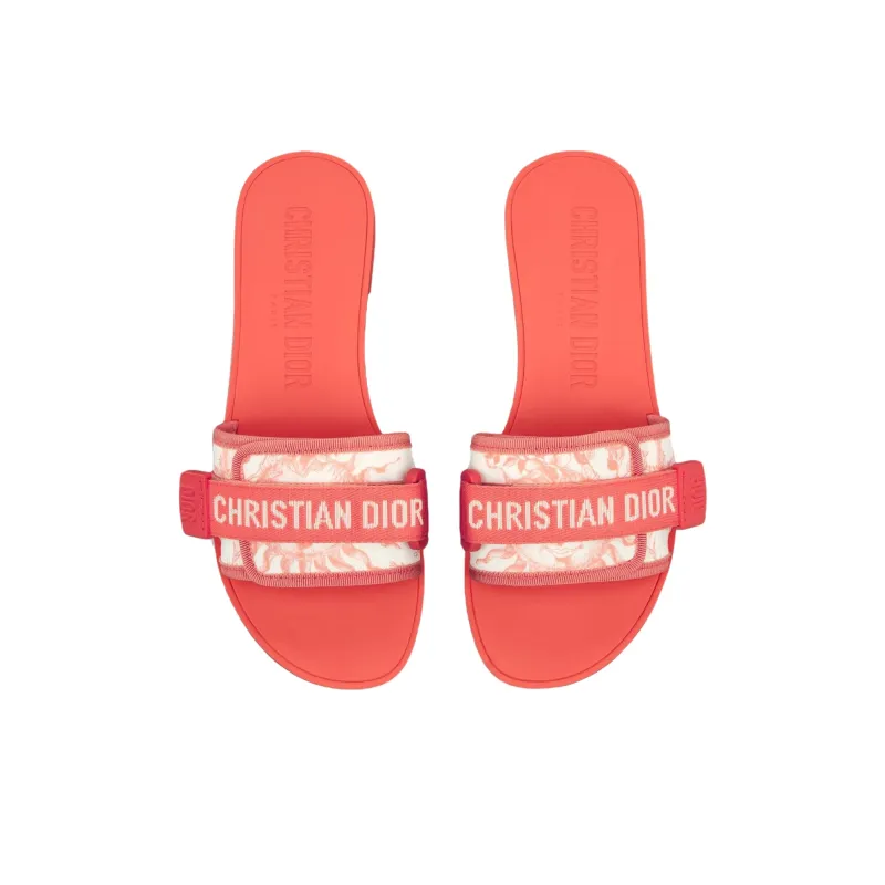 DIOR Dioriviera Slide Slippers Women's Red-3