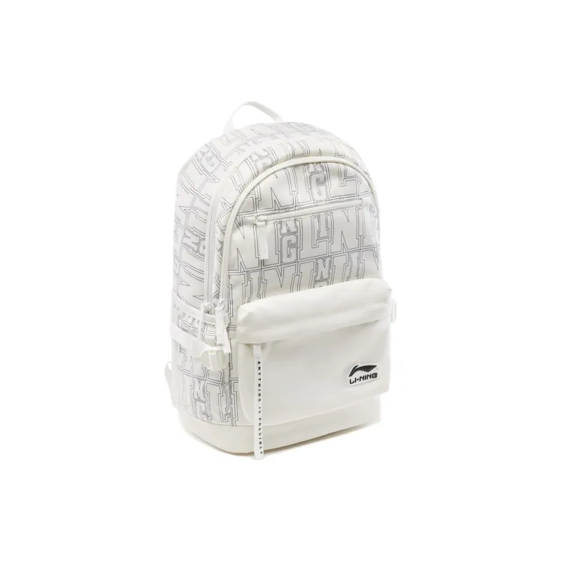 LiNing Polyester Backpack Unisex Ivory All Over Print-2