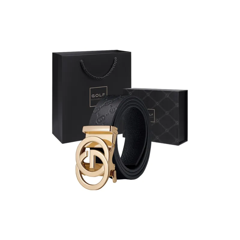 GOLF Top Grain Cow Leather Automatic Buckle Genuine Leather Belt Men's Multicolor 3.5cm-12