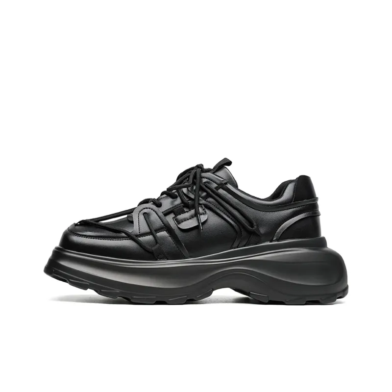 BUFFALO BOUND Anti Slip Wear Resistant Low Top Chunky Sneakers Unisex Starburst Black-1
