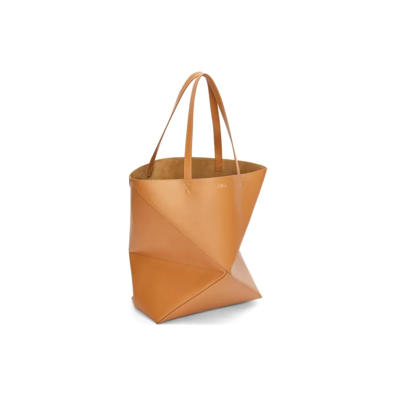 LOEWE Shiny Calfskin Tote Bag, Shopping Bag, Handbag Extra Large Men's Warm Desert-1