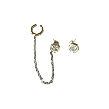 JUSTINE CLENQUET Brass, Palladium Plated, 24K Gold Plated, Crystal Earrings Women's Gold