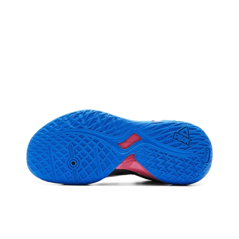 PEAK Basketball Shoes Men Low Top Black/Youth Blue-5