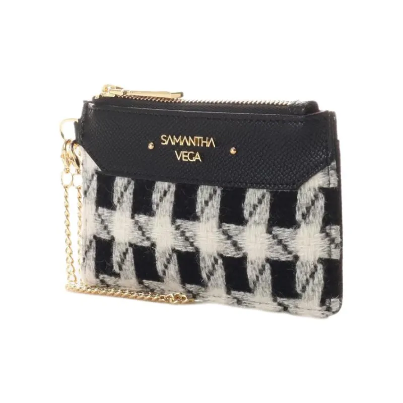 SAMANTHA THAVASA Synthetic Leather With Polyester And Wool Wallet Women's Black-1