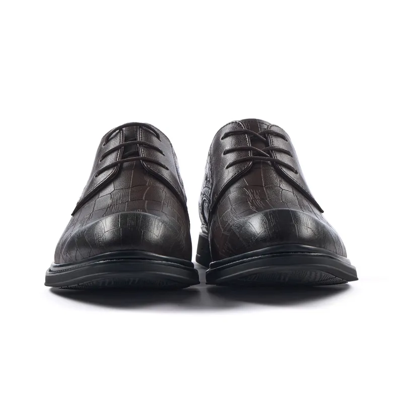 SEVEN Dress Shoes Men Low Top Brown-3