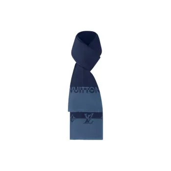 LOUIS VUITTON Cotton Scarves Men's Navy Blue