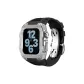 Fully Set Stone Silver Case, Black Strap