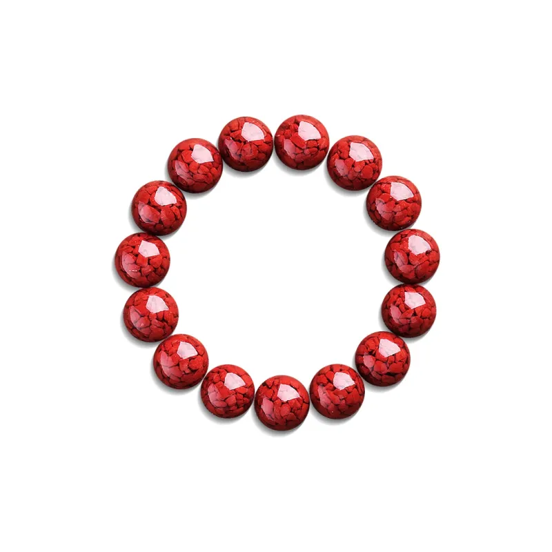 Moon Jewelry Reconstructed Cinnabar Bracelets Unisex-4