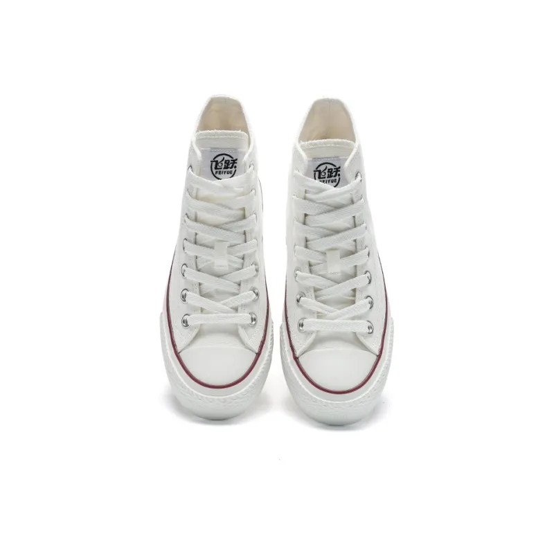 Dafu Leaps Forward Slip Resistant, Abrasion Resistant, Breathable, Lightweight High Top Canvas Shoes Unisex White-2
