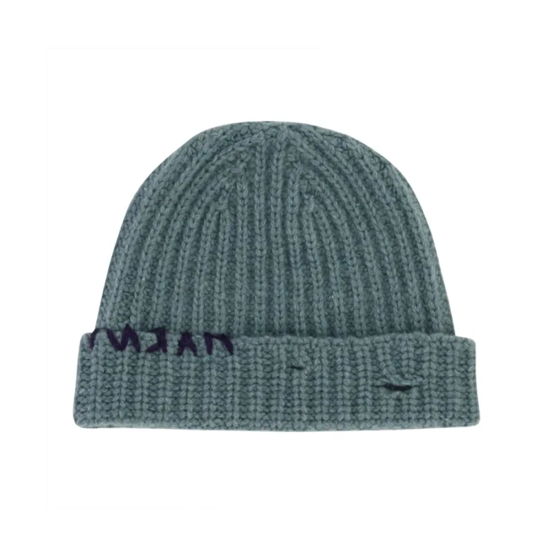 MARNI Logo Embroidered Ribbed Beanie-1