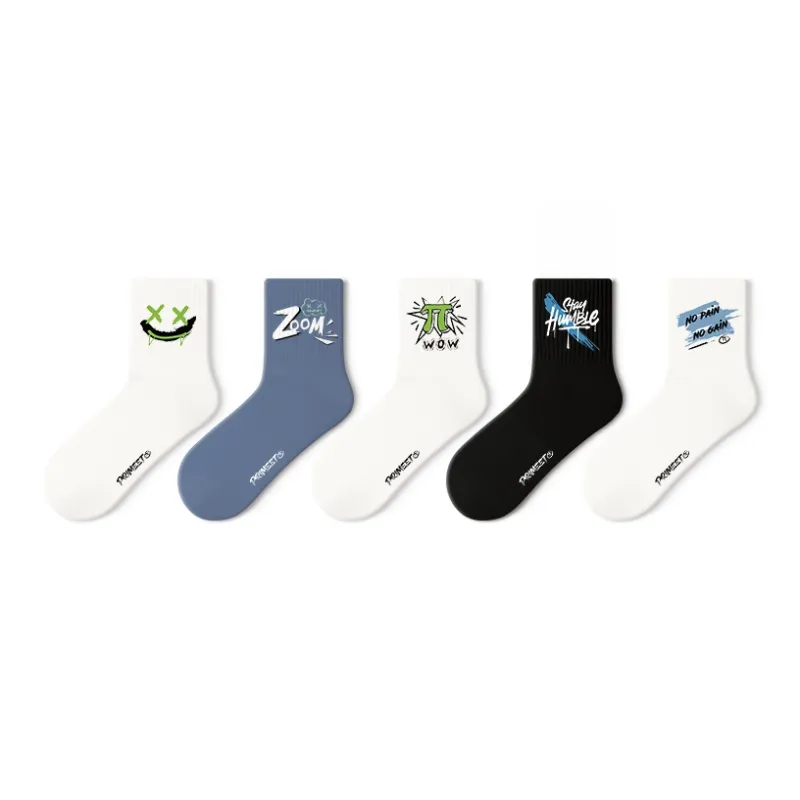 Primeet Mid Calf Socks Spring And Summer Unisex 5 Pack-13