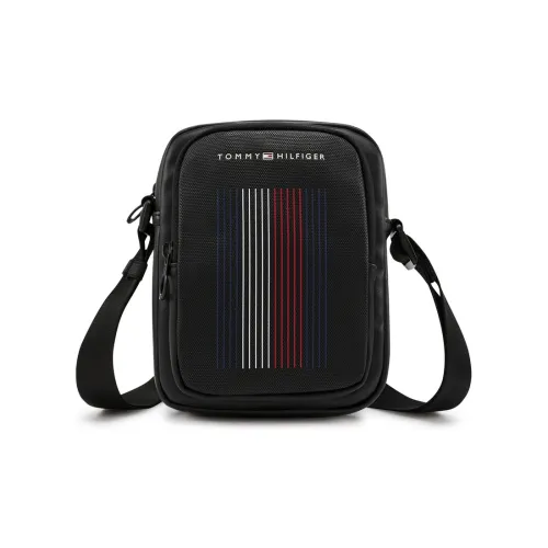 Tommy Hilfiger Polyester Artificial Leather Bonded Crossbody Bag Men's Black