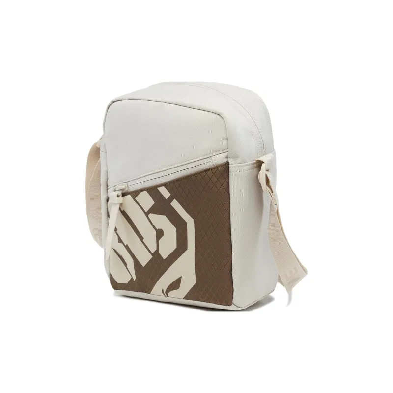 LiNing Polyester Shoulder Bag, Crossbody Bag Unisex Oat Gray & Brown-1