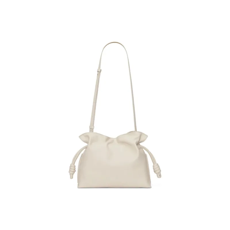 LOEWE Flamenco Cow Leather Shoulder Bag Clutch Medium Size Women's Sea Salt Color-4