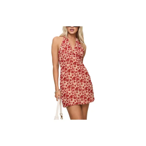 PRINCESS POLLY Slip Dresses Women's Red Floral