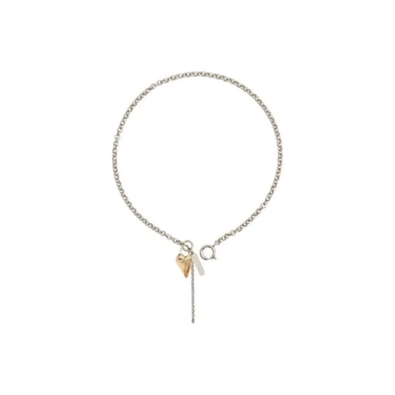 JUSTINE CLENQUET Brass, Crystal, Palladium Plated Necklaces Women's Silver-0
