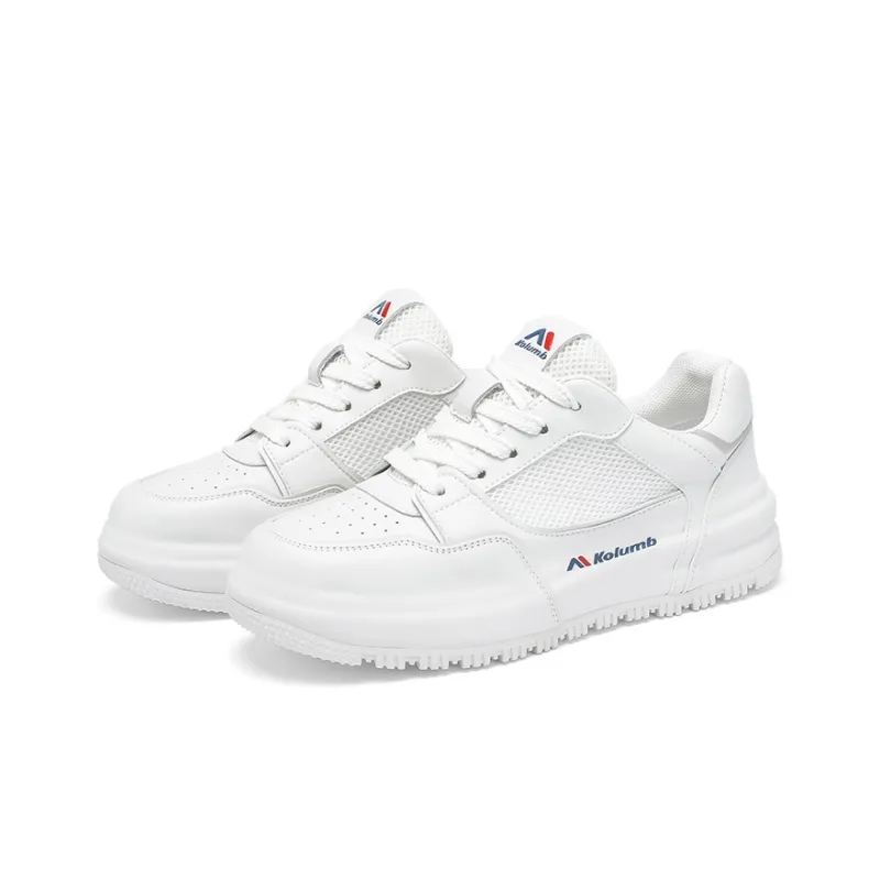 Kolumb Abrasion Resistant, Lightweight, Breathable, Waterproof Low Top Skateboard Shoes Women's White-1
