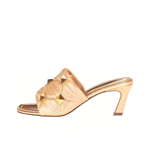 Valentino Roman Stud Slide Slippers Women's Gold