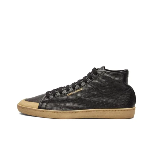 SAINT LAURENT Leather Mid-top Sneakers