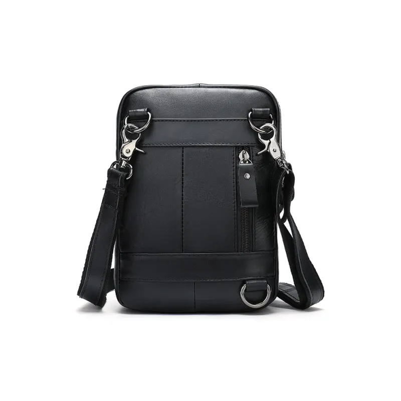 CMLZIUA Cow Leather Crossbody Bags Regular Unisex Coffee Small/Coffee Large/Black, Small/Black Large Size-1