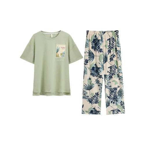 XIN1BU Pajama Set Women's Ice Mint Green