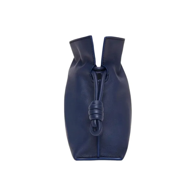 LOEWE Flamenco Nappa Cow Leather One Shoulder Crossbody Clutch Mini Women's Dark Blue-3
