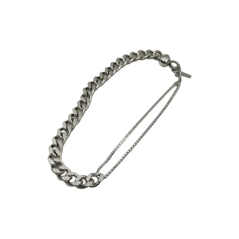 JUSTINE CLENQUET Brass, Palladium Plated, Crystal Necklaces Women's Silver-2