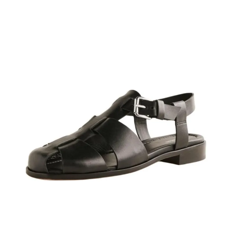 REFORMATION Freya Roman Sandals Women's Black-2