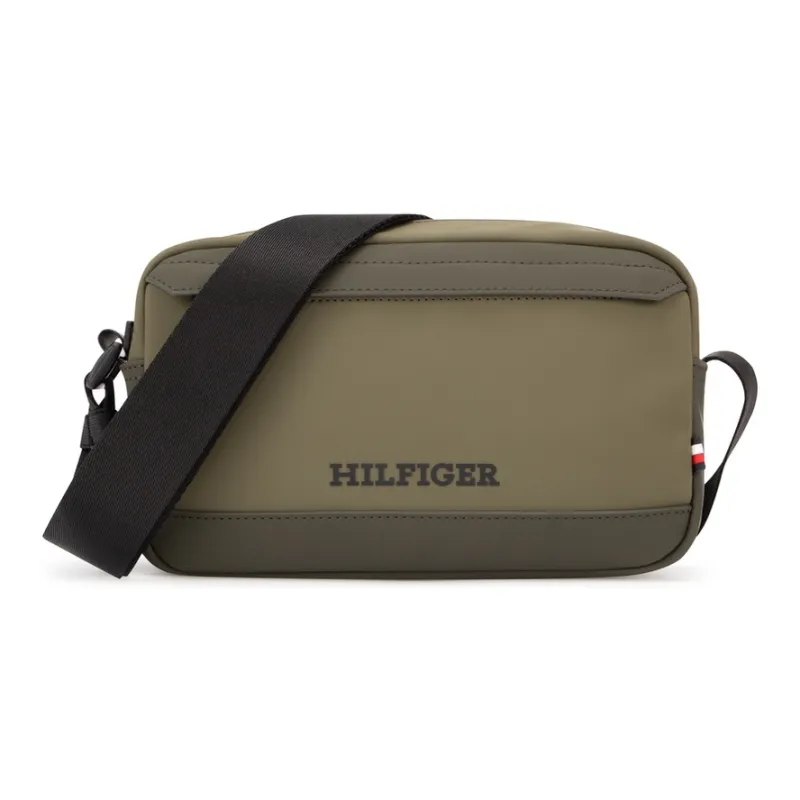 Tommy Hilfiger Artificial Leather Camera Bag Medium Size Men's Brown Green-0