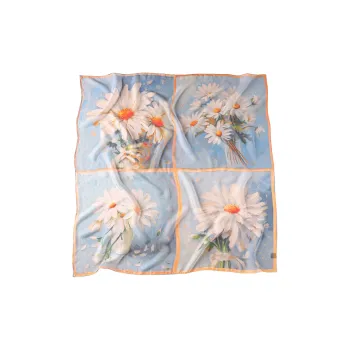 Hang Silk Road 100% Mulberry Silk Silk Scarves Women's Blue