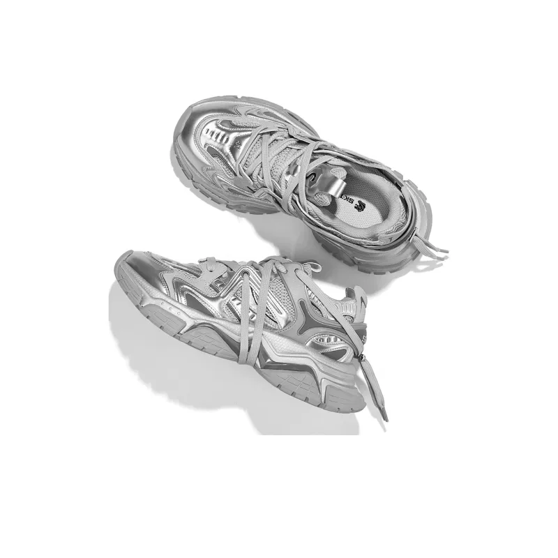 SK.TRIP Crossbow Series Chunky Sneakers Unisex Low Top Phantom Gray-4