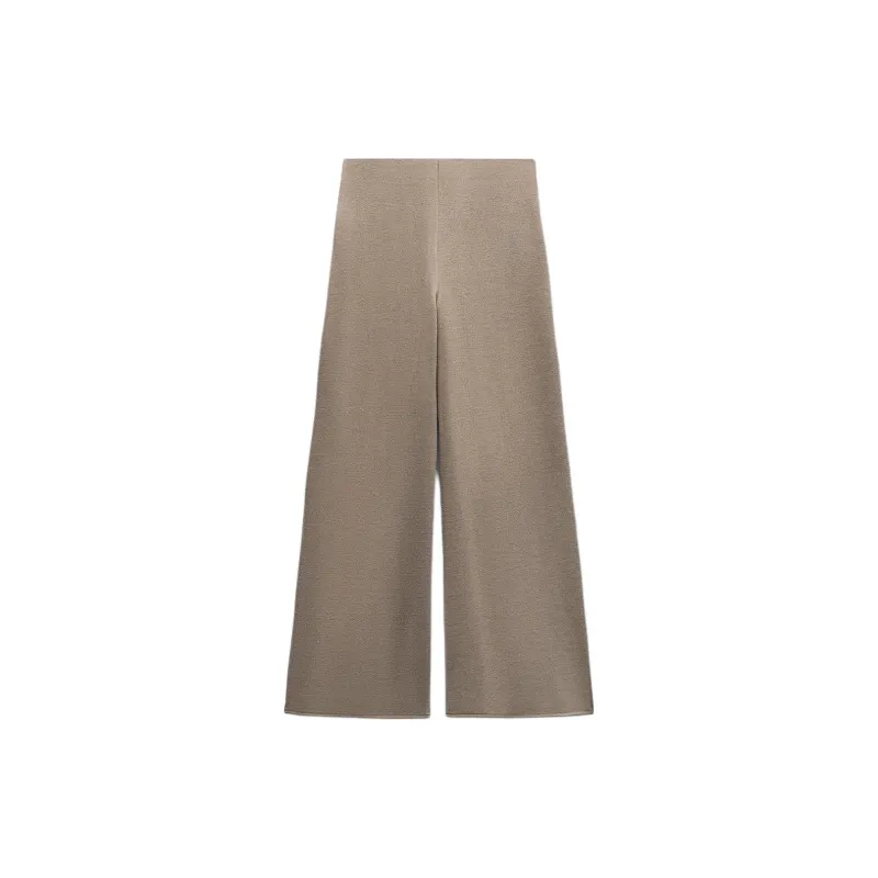 ZARA Casual Pants Women's Zebra Print Brown Yellow-1