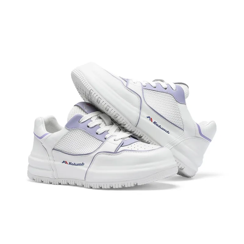 Kolumb Abrasion Resistant, Lightweight, Breathable, Waterproof Low Top Skateboard Shoes Women's White-18