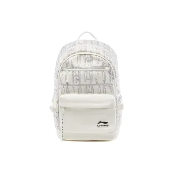 LiNing Polyester Backpack Unisex Ivory All Over Print