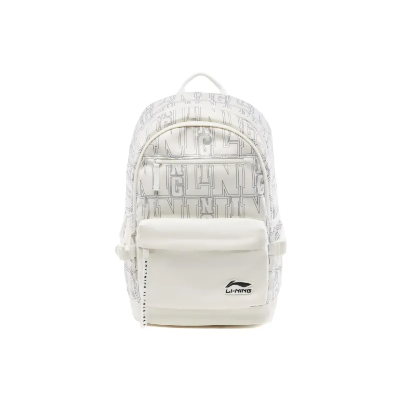 LiNing Polyester Backpack Unisex Ivory All Over Print-0