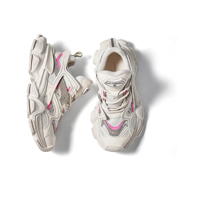 CHERYKALLY Jumping Candy Abrasion Resistant Breathable Coverage Low Top Chunky Sneakers 5cm Unisex-4