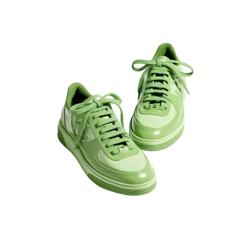 CHANEL Trainers Skateboard Shoes Men's Green-2