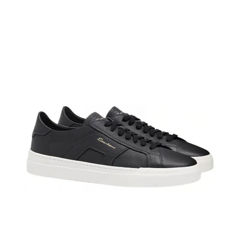 Santoni Round Toe Low Top Sneakers-2