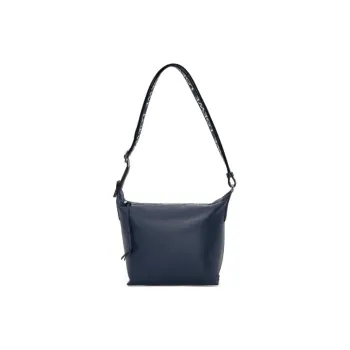 LOEWE Cubi Smooth Cow Leather Shoulder Bag Crossbody Bag Small Size Men's Dark Blue