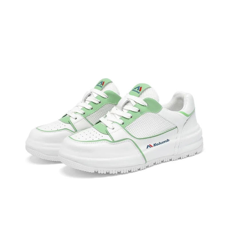 Kolumb Abrasion Resistant, Lightweight, Breathable, Waterproof Low Top Skateboard Shoes Women's White-6