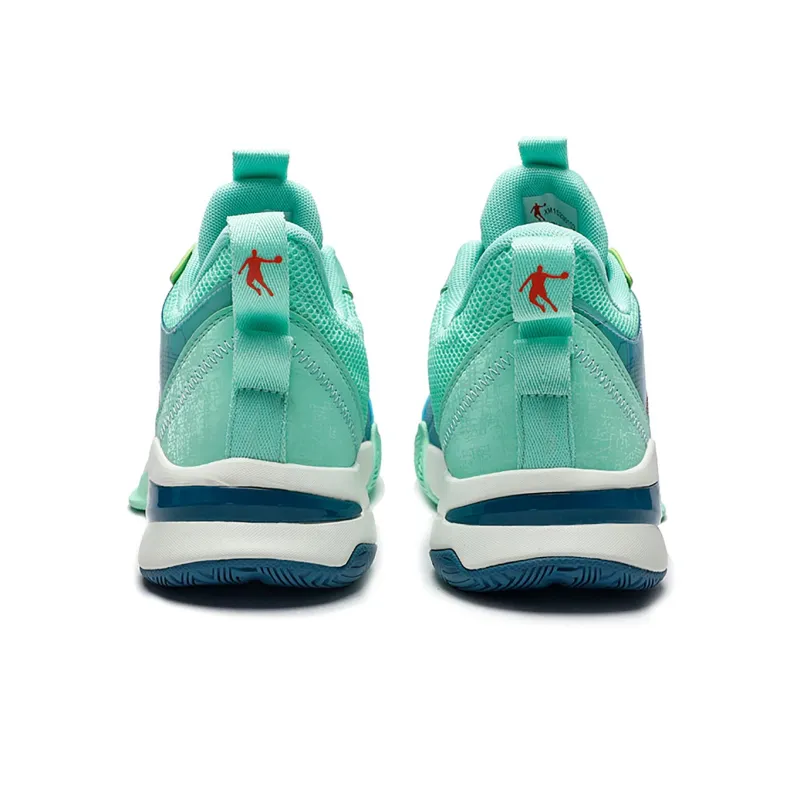 QIAODAN Cushioning Anti-Slip And Wear-Resistant Low-Top Basketball Shoes Men's Aurora Green-3