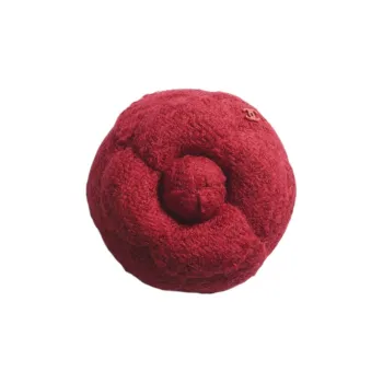CHANEL Wool Brooches Women's Red